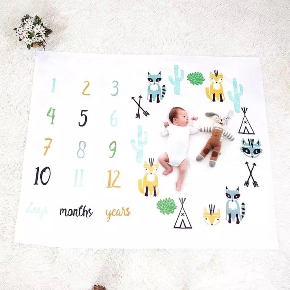 Baby Boy Milestone Photoshoot Prop Blanket 🌵